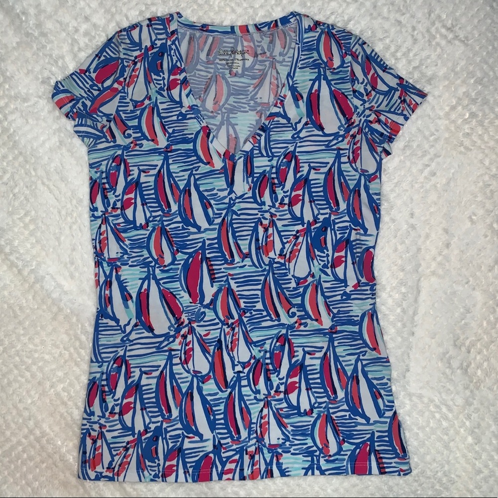 Lilly Pulitzer Red Right Michele V-Neck Top XXS